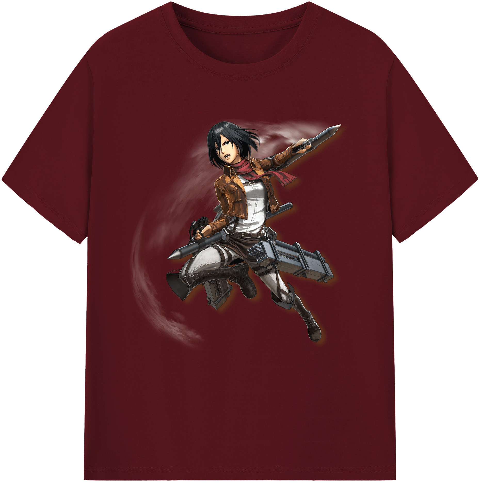 （画像用） 進撃の巨人 ミカサ·アッカーマン Attack on Titan Mikasa Ackerman 綿100％半袖Tシャツ（フロントプリント）